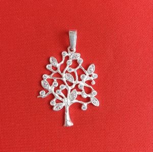 925 STERLING SILVER‎ TREE OF LIFE with white Cubic zircon PENDANT
